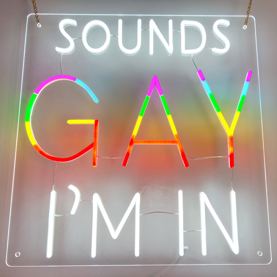 Sounds Gay I'm In - Rainbow Pride Neon Sign