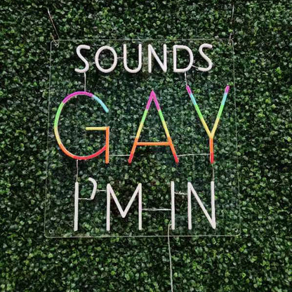 Sounds Gay I'm In - Rainbow Pride Neon Sign